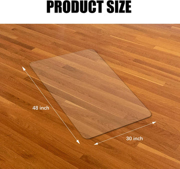 Kuyal Clear Chair Mat, Hard Floor Use, 48" x 30" Transparent Office Home Floor Protector mat Chairmats (30" X 48" Rectangle)